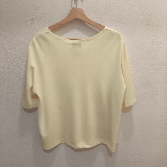 Teddi Cardigan Sweater Yellow Pastel Floral Dainty Embroidered Cottagecore Grany - Picture 4 of 9